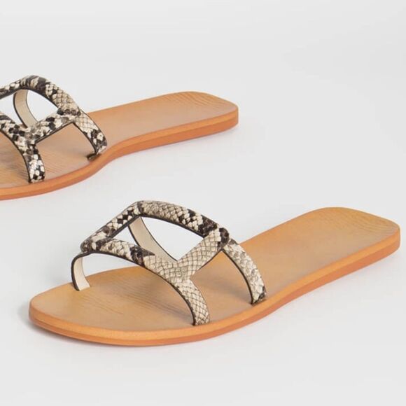 Bamboo Snakeskin Framed Caged Sandals - Picture 1 of 4